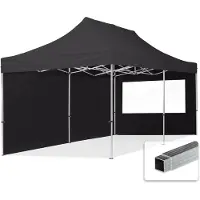 TOOLPORT 3x6 m Easy up partytent, ECONOMY alu 32mm met zijwanden (panorama), zwart