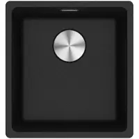 Franke Maris vlakke spoel, Fragranit wasbak MRG 210-37, BlackMatt, met drukknop, roestvrij staal, vanaf 45 cm. Artikelnummer: 135.0682.