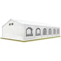 TOOLPORT Partytent 6x12 m, PE 550, met Grondframe, wit