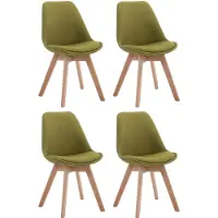 CLP Borneo V2 Set van 4 eetkamerstoelen - Stof groen natura
