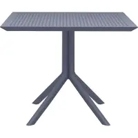 CLP Sky Tafel - eettafel - tuintafel - binnen en buiten - 80 x 80 cm - kunststof - donkergrijs