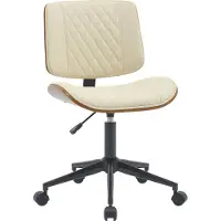 CLP Plover Bureaustoel - ergonomische - voor volwassenen - Kunstleer - walnoot/creme