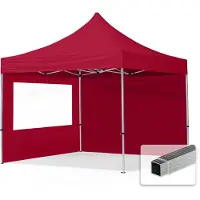 TOOLPORT 3x3 m Easy up partytent, ECONOMY alu 32mm met zijwanden (panorama), rood