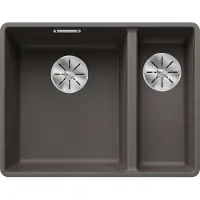 BLANCO SUBLINE 340/160-F, spoelbak van Silgranit in de kleur vulkangrau