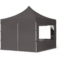 TOOLPORT 3x3 m Easy up partytent, ECONOMY alu 32mm met zijwanden (panorama), donkergrijs