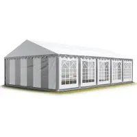TOOLPORT Partytent 4x10 m, PVC 700, grijs wit