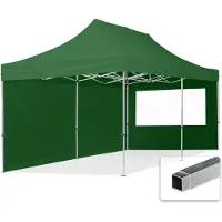 TOOLPORT 3x6 m Easy up partytent, ECONOMY alu 32mm met zijwanden (panorama), donkergroen