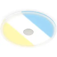 Briloner LED inbouwlamp 748 IP44 CCT Switch Ø 22cm, alu / grijs / zink, Woon-/ Eetkamer, Kunststof, Modern
