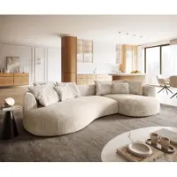 DELIFE Sofa Edina 330x170 cm Cord Beige