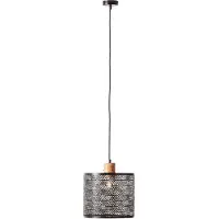 Brilliant Hanglamp Santy 29cm Zwart Met Hout