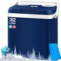 Kesser 32L Thermo Elektrische Koelbox voor warm houden en koelen | Coolbox / 12V, 230V Stekker, Minikoelkast, Thermo-elektrische Warmhoudbox / met ECO-modus - 32 Liter, Marineblauw
