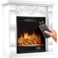 Kesser Sfeerhaard Elektrisch Haard 1800W met LED Vlammen Dimbaar - Electrische Kachel met Timer & Afstandsbediening - Elektrische Verwarming met Thermostaat - Villa Wit