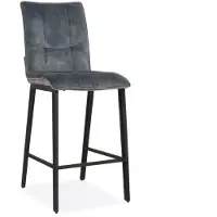 Bommel Wonen Barstoel Fancy - zithoogte 65 cm - velvet Adore Niagara - blokstiksels - poot zwart