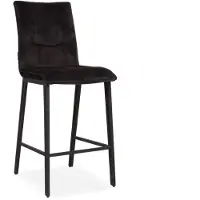 Bommel Wonen Barstoel Fancy - zithoogte 65 cm - velvet Adore Antraciet - blokstiksels - poot zwart