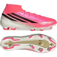 Adidas F50 Hyperfast League Mid Gras Voetbalschoenen (FG) Felroze Zwart Goud Wit
