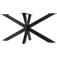 CLP Biloxi tafelpoten - metaal - voor doe-het-zelf - Hoogte 71 cm - Stervormig tafelframe van gepoedercoat staal - zwart 150x78 cm