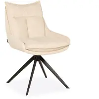 Bommel Wonen Eetkamerstoel Kenzo - vast - stof Aragon Creme - pocketvering - poot zwart