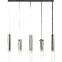 Brilliant Glazen hanglamp Glasini, dimbaar, zwart, Woon-/ Eetkamer, Glas, Modern, hanglamp