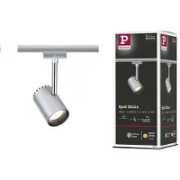 Paulmann URail Shine LED-Spot in chroom, alu / grijs / zink, Woon-/ Eetkamer, metaal, Modern