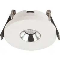 Globo Inbouwspot gips wit Inbouwkeukenlamp Plafondlamp Inbouwlamp, chroom, LED 4,2W 200Lm warm wit, DxH 9x6 cm