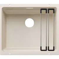 BLANCO ETAGON 500-U voor gekleurde componenten, inbouwspoel van SILGRANIT in de kleur softweiß, vanaf 60 cm, zonder afvoerbediening, met accessoires