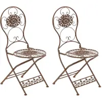 CLP Mani Set van 2 Tuinstoelen antiek bruin