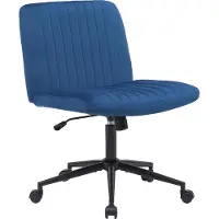 CLP Kingman bureaustoel - met rugleuning - in hoogte verstelbaar - draaibaar - blauw Fluweel