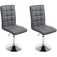 CLP Set van 2 eetkamerstoelen Peking V2, draaibaar en traploos verstelbaar, grijs