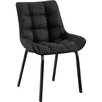 CLP Saranda Eetkamerstoel - klassiek - met zwart metalen frame - met rugleuning - Stof/titanium grijs