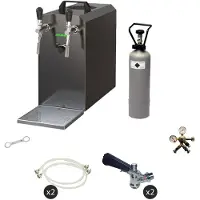 Ich-zapfe Complete biertapinstallatie STREAM 50 met 2-lijns doorstroomkoeler tot 55 l/h, droge koeler, CO2-fles 2 kg en toebehoren