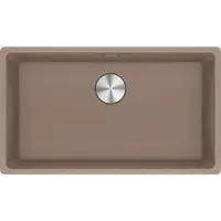 Franke Maris Inbouwspoelbak met Fragranit wasbak, model MRG 110-72, kleur Cashmere, met drukknopbediening, roestvrij staal, vanaf 80 cm breedte. Artikelnummer: 125.0683.