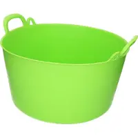 Forte Plastics Plasticforte flexibele emmer/kuip - groen - kunststof - rond - 26 liter - 49 x 44 x 27 cm - Wasmanden