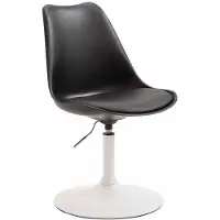 CLP Essstoel Maverick, kunststof, draaibaar, met hoogteverstelling, zwart frame, witte zitting