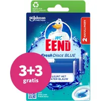 Wc Eend 3+3 Gratis: Fresh Discs Duo Navulling Coloring Blue 72 Ml