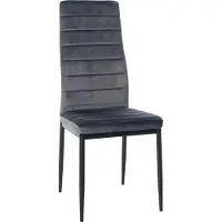 CLP Mayfair Eetkamerstoel - Zonder armleuning - Fauteuil - Metalen onderstel - grijs Fluweel