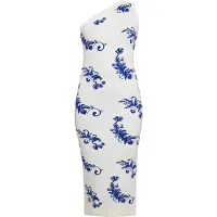 IZIA Gebreide jurk blauw / wit