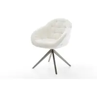 DELIFE Draaistoel Gaio-Flex bouclé zacht beige kruisframe breed grafiet 360° draaibaar rocker-functie