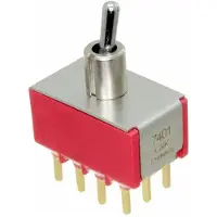 C & K Switches 7401SHZQE Toggle Switch 7000 Series 120 V/AC, 28 V/DC 5 A 4x aan/aan 1 stuk(s) Bulk