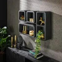 De Bommel Meubelen Wandschap (4 stuks) Dark Clay