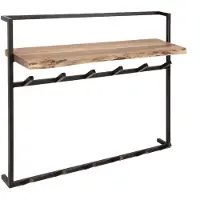 De Bommel Meubelen Kapstok Solid - 100 cm - 2x 6 haken - hoedenplank - Acaciahout