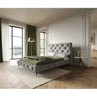 DELIFE Bedframe Nayara 140x200 cm microvezel grijs