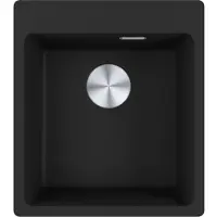 Franke Maris Inbouwspoelbak, Fragranit wasbak MRG 610-39 A, zwart mat, met drukknop, roestvrij staal, vanaf 45 cm. Artikelnummer: 114.0658.