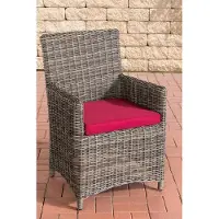 CLP Fontana Stoel - 5mm Wicker grijs gevlekt robijnrood
