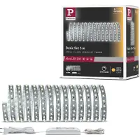 Paulmann MaxLED 500 basisset IP20 warmwit 5m 500, dimbaar, alu / grijs / zink, Woon-/ Eetkamer, metaal, Modern