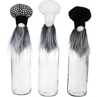 MamboCat B. 6-delige set ERKAS sierdop & 1 liter fles met rechte hals en zilveren deksel - 3x 2026062, 3x 161828 & 3x PP28