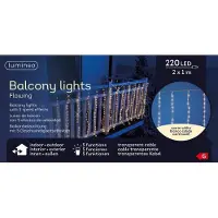 Lumineo LED balkonverlichting | 200 x 100 cm | Warm Wit | 220 lampjes |