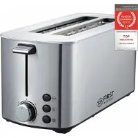 TZS First Austria Broodrooster - Toaster - 7 Warmteniveaus - Long-slot - 4 Sneetjes - 1400W - RVS