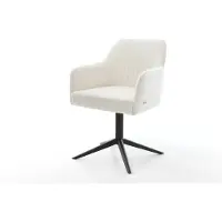 DELIFE Draaistoel Greg-Flex bouclé zacht beige kruispoot zwart 360° draaibaar rocker-functie pocketveer kern