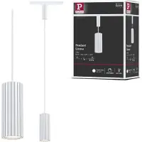 Paulmann URail railhanglamp Lirena, wit, Ø 6 cm, GU10 dimbaar, wit / opaal, Woon-/ Eetkamer, metaal, Modern