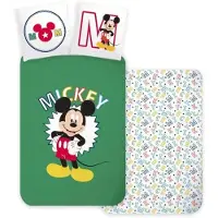 Disney Mickey Mouse Peuterdekbedovertrek Groen - 100 x 135 cm - Katoen
